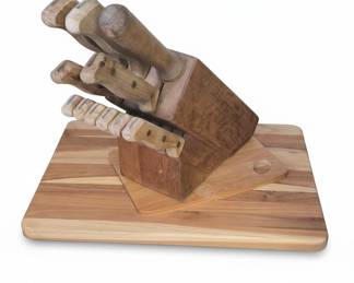 Vintage Chicago Cutlery Knife Block Set with Cutting Board