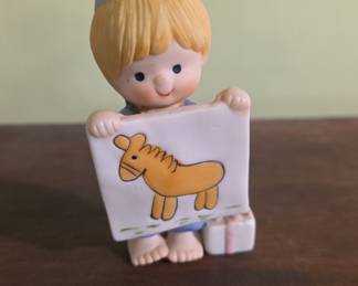 Enesco Country Cousins Boy with Horse Drawing Figurine