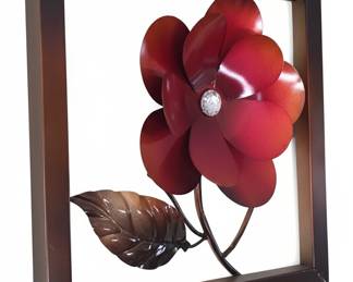 Framed Metal Flower Wall Art