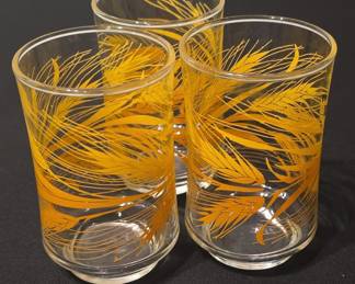 Vintage Libbey Golden Wheat Juice Glasses (Set of 3)
