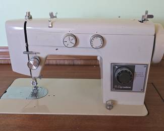 Vintage Sewing Machine Cabinet with Signature Sewing Machine