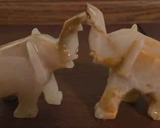 Pair of Onyx Elephants