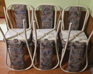 Set of 6 Upholstered Metal Frame Dining Chairs
