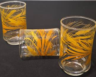 Vintage Libbey Golden Wheat Juice Glasses (Set of 3)