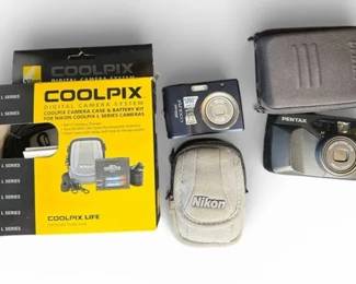 Pentax IQZoom EZYR  Nikon Coolpix Digital Camera Lot