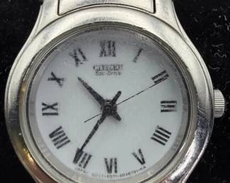 Citizen EcoDrive Stainless Steel Wristwatch Roman Numeral Dia