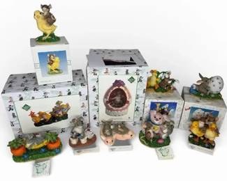 Lot of 10 Vintage Charming Tails Figurines Easter Spring Theme Musical Fitz Floyd Enesco