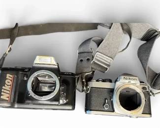 Two Nikon 35mm Film Camera Bodies Nikon N4004s AF and Nikon FE No Lenses