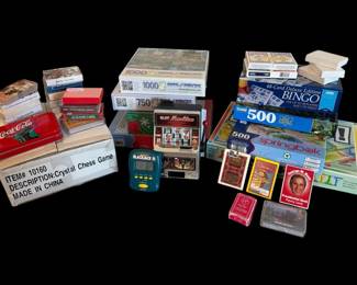 Assortment of NEW Puzzles, Playing Cards, and Games