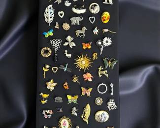 Brooch Lot ART, Gerrys, Emmons, Jonette, Daria, Liz Claiborne, Karen Lynne 12K GF, Sterling Rose