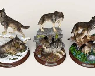Protectors of the Pack Seasonal Wolf Sculptures 2013 Collection, 3 Pieces