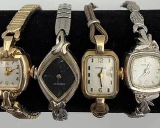 Lot of 4 Vintage Caravelle Ladies Wristwatches