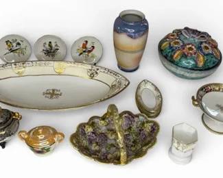 Assorted Vintage Japanese Porcelain Decor Lot with Bird Plates