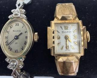 Vintage Bulova Ladies Watch Lot Featuring Two 10K Rolled Gold Plate Watches