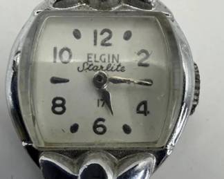 Vintage Elgin Starlite Ladies Wristwatch with Decorative Bracelet
