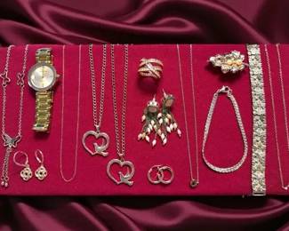 Mixed Rose Gold Tone Jewelry with Select 925 Marked Pieces