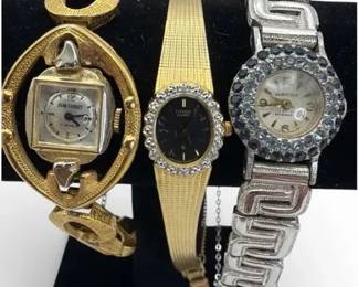 Vintage Ladies Wristwatch Lot Including Jean Cardot and Citizen Quartz