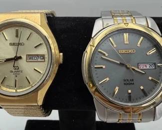 Two Seiko Mens Wristwatches Including Solar 100M Day Date