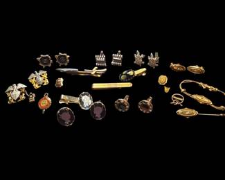 Military Pins, Tie Tacks Bars, Cufflinks, Misc. Pins, Necklace Earring Pin Ser