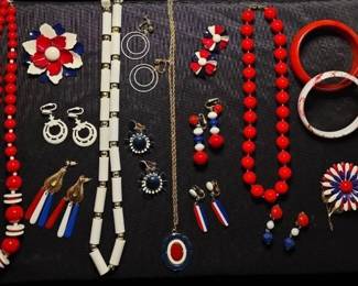 Get Your Red White And Blue On. Includes 1 Set Ea Of Trafari And Napier Earrings And Unique Necklace
