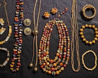 Vibrant Beaded, Goldtoned, Wooden Necklaces 2 Sarah Coventry, Earrings And Bracelets