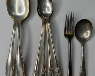 Vintage Silver Plate Flatware Lot with Mickey Mouse Spoon