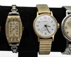 Vintage Watch Lot Including Timex, Cardinal, and Wyler Wristwatches