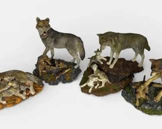 Wolves of the Wilderness Figurine Collection 4 Wolf Sculptures