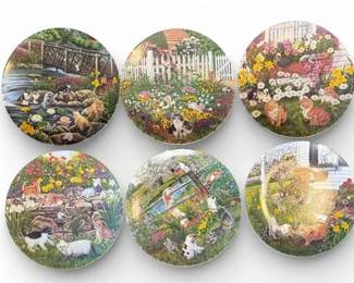 Bradford Exchange Garden Kittens Collector Plate Set by Higgins Bond 6 Plates