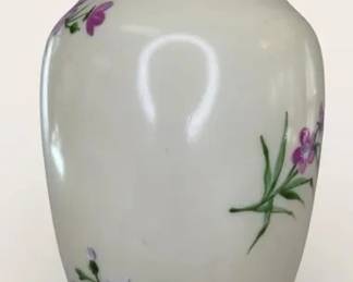 Vintage Baccarat France Opaline Glass Vase Hand Painted Wildflowers Signed