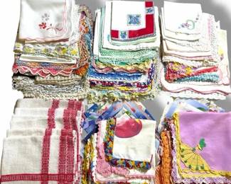 Mystery Lot of 80 Vintage Womens Handkerchiefs  Decorative Napkins