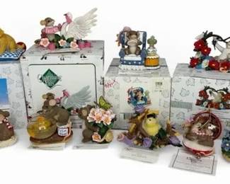 Lot of 10 Vintage Charming Tails Figurines Friendship Theme Signed Special Editions