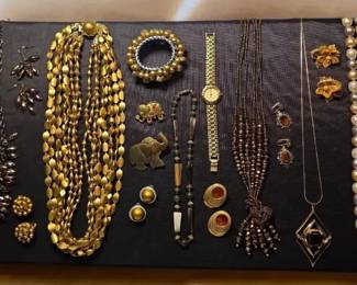 Vintage Necklaces, Earrings, Brooches, Bracelet And Givenchy Watch