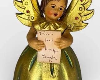 Vintage Angel Music Box Figurine with Swiss Musical Movement Working