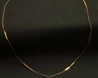 14 karat flat gold chain approximately 17 inches in length
