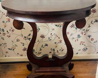 Mahogany Empire Harp-Base Table 