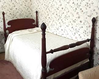 Mahogany Pineapple-Finial Bed (two are available) 