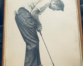 Pencil Sketch Print of Arnold Palmer 