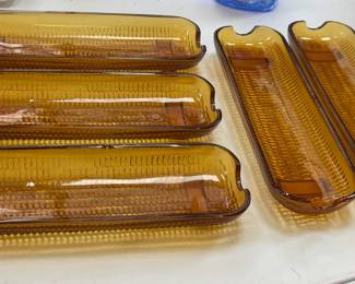 Amber Glass Corn-on-the-Cob Dishes