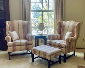 Stuffed Arm Chairs/Ottoman 