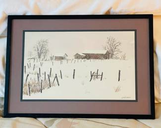 Winter-Farm Scene Sketch 