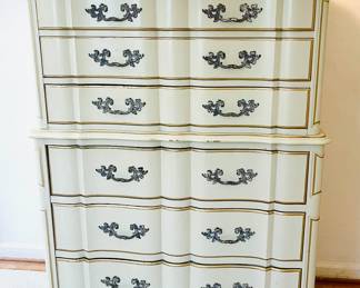 French Provincial Style - Highboy Chest of Drawers - Circa 1960