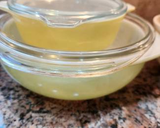 Vintage Pyrex with glass lids