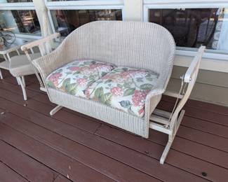 Vintage wicker glider and several matching places