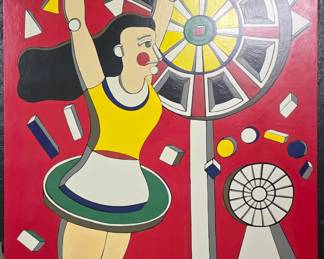 Very large oil signed Lrisi. One of two.