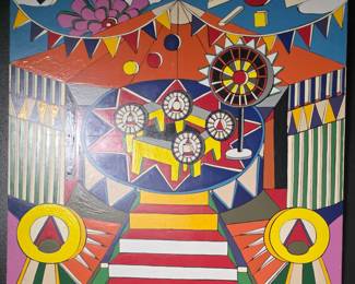 Very large oil. Signed Lrisi. One of two.