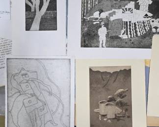 Large group of Evelyn Sewell etchings.
