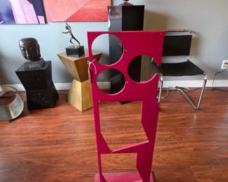 Brutalist steel sculpture.