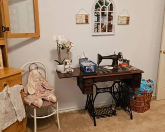 Antique treadle sewing machine