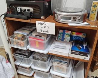 CD's, record player, CD player